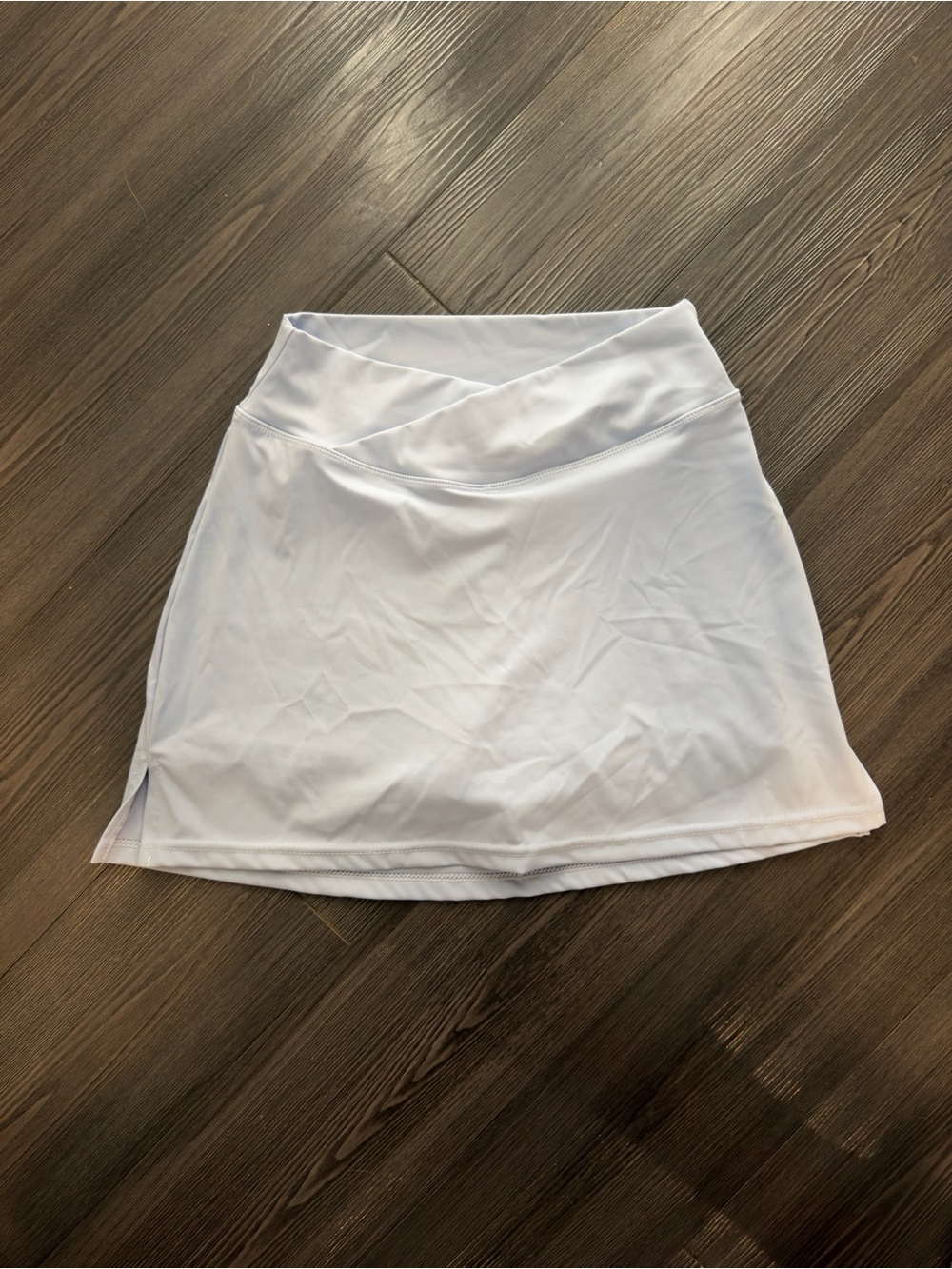White Women's Performance Skort with Cross-Front Waistband